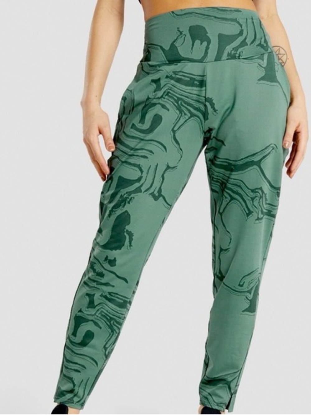 Gymshark‎ Green Marble Print Joggers Size Medium Womens
